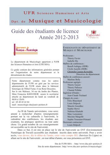 guide détaillé des cours [PDF - 8 Mo ] - UFR Sciences Humaines et ...