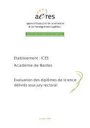 Evaluation des diplômes de licence délivrés sous jury ... - Aeres