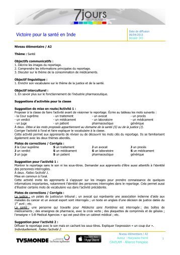 Fiche professeurPDF [ 134 Ko ] - TV5 Monde