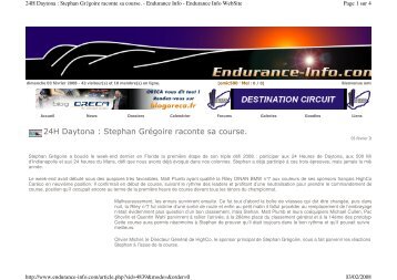 24H Daytona : Stephan Grégoire raconte sa ... - stephan gregoire