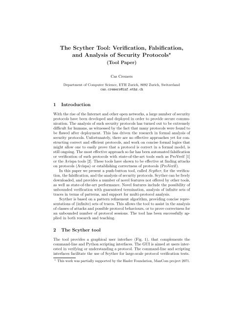 The Scyther Tool: Verification, Falsification, and ... - Profs.info.uaic.ro