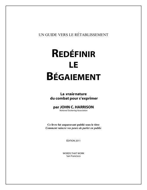 REDÉFINIR LE BÉGAIEMENT - The McGuire Programme