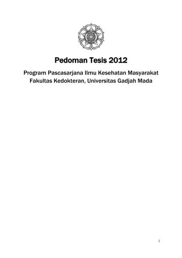 Panduan Tesis - Magister Ilmu Kesehatan Masyarakat