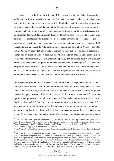 Cambodge : quel modèle concessionnaire ? - fasopo