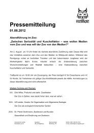 Pressemitteilung vom 01.08.2012 - Zoo Magdeburg