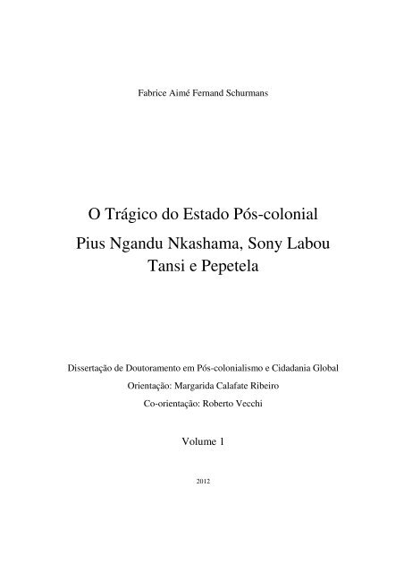 O Trágico do Estado Pós-colonial.pdf - Estudo Geral