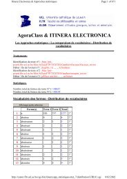 Itinera Electronica & Approches statistiques - Pot-pourri - UCL