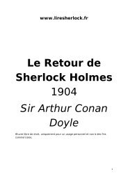 Le Retour de Sherlock Holmes 1904 Sir Arthur ... - Lire Sherlock