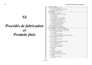 S2 Procédés de fabrication et Produits finis