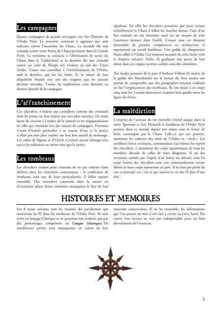 Une campagne pour Warhammer le jeu de rôle, seconde ... - Groule