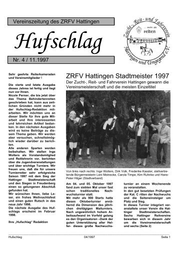 ZRFV Hattingen Stadtmeister 1997 - Zucht-, Reit