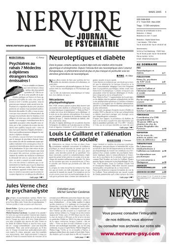 Mars - Nervure Journal de Psychiatrie