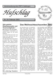 Das Weihnachtsschaureiten 2002 - Zucht-, Reit