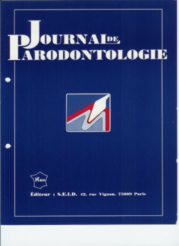 Journal de Parodontologie Vol 9 - N°4/90 - Lyre-jet