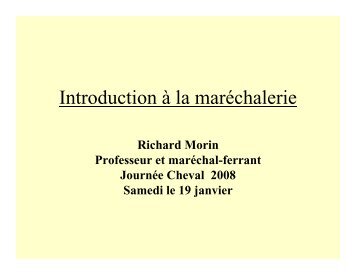 Introduction à la maréchalerie