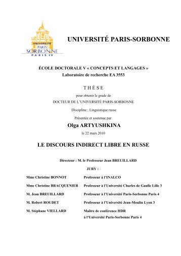 discours indirect libre - e-Sorbonne