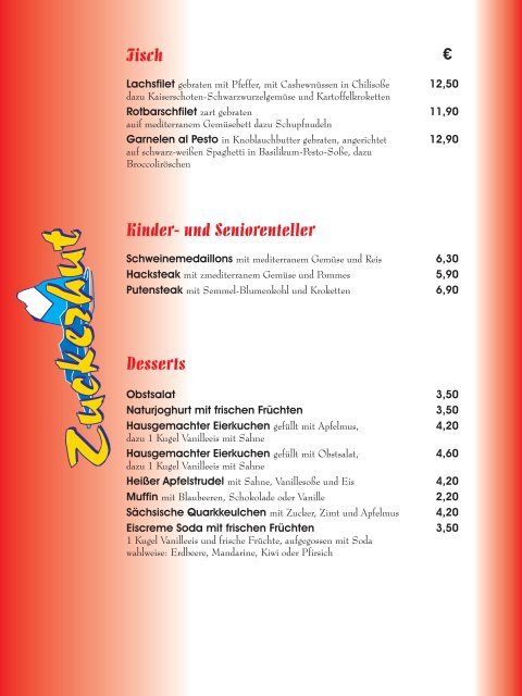 Speisekarte als PDF-Datei - Café Bar Bistro Zuckerhut in Leipzig