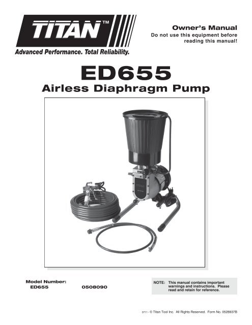 Airless Diaphragm Pump - Wagner USA [Paint Sprayers, HVLP ...