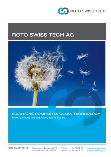 Firmenbroschüre Roto Swiss Tech AG