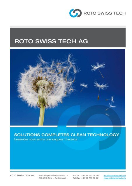 Firmenbroschüre Roto Swiss Tech AG