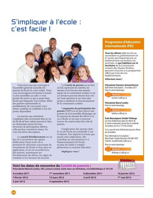 Numéro 6 - Septembre 2011 - Commission scolaire des Hautes ...