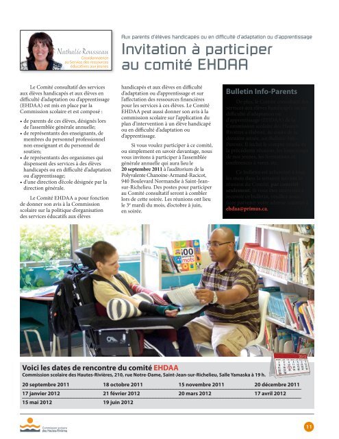 Numéro 6 - Septembre 2011 - Commission scolaire des Hautes ...