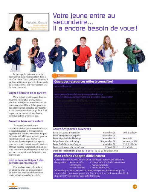 Numéro 6 - Septembre 2011 - Commission scolaire des Hautes ...