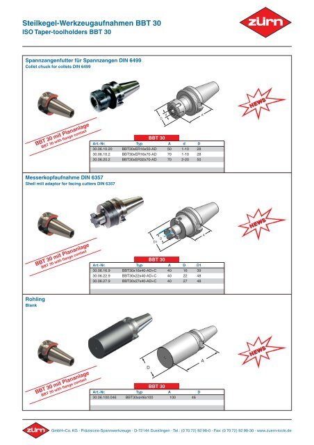 Steilkegel-Werkzeugaufnahmen MAS BT 30 / BBT 30 - Zuern-tools.de