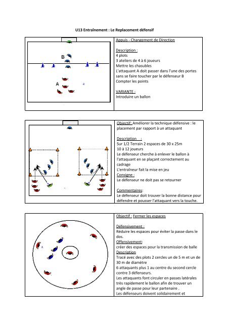 U13 Entraînement : Le Replacement défensif Appuis - Changement ...