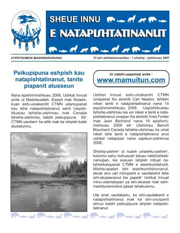 SHEUE INNU - AVRIL 2007 - INNU.qxd - Conseil Tribal Mamuitun