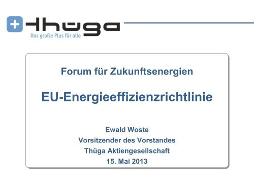EU-Energieeffizienzrichtlinie - Forum für Zukunftsenergien