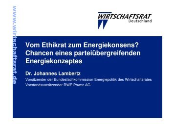 Energiekonzeptes Dr. Johannes Lambertz - Forum für ...