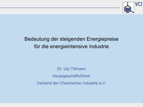 Bedeutung der steigenden Energiepreise für die energieintensive ...