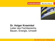 Dr. Holger Krawinkel Leiter des Fachbereichs Bauen, Energie, Umwelt