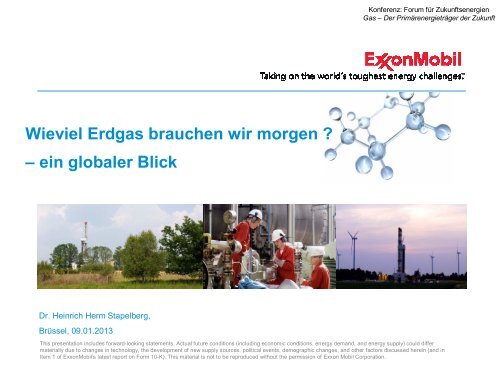 Wieviel Erdgas brauchen wir morgen ? – ein globaler Blick