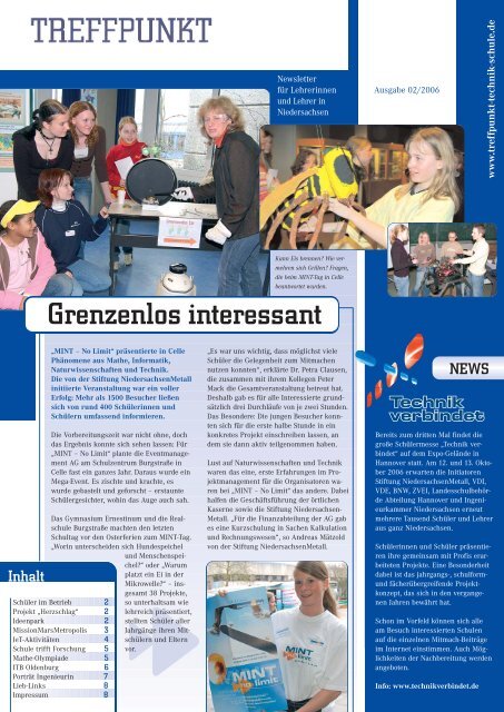 Ausgabe 02/2006 - Treffpunkt Technik in der Schule