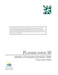 Planification 10, Modèles d'évaluation formative (mise à ... - Education