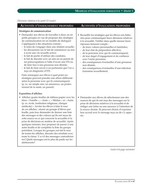 Planification 10, Modèles d'évaluation formative (mise à ... - Education