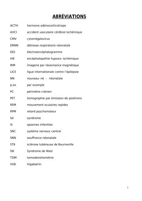 LE SYNDROME DE WEST - Faculté de Médecine et de Pharmacie ...