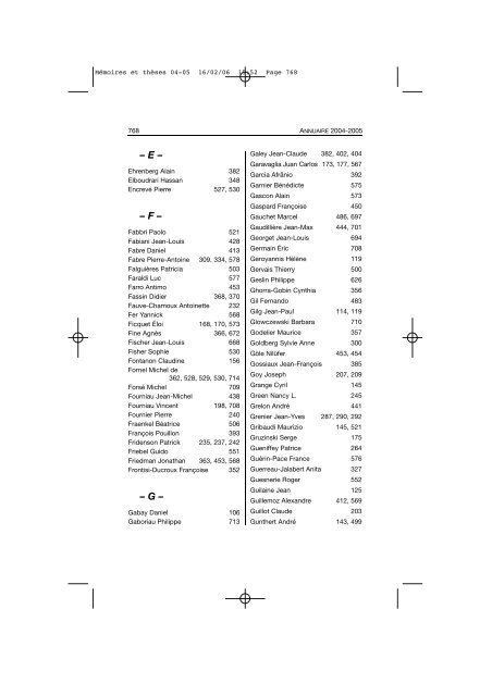 Comptes rendus des cours et conférences de l'EHESS 2004-2005