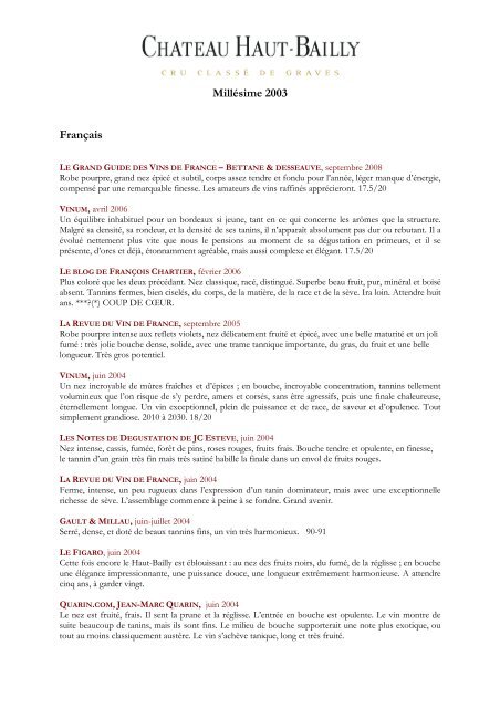 Revue De Presse Hb 03 Chateau Haut Bailly Revue De Presse Hb 03 Chateau Haut Bailly
