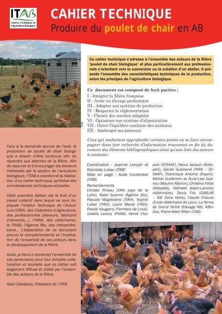 cahier technique - Aveyron bio, promotion de l'agriculture biologique ...