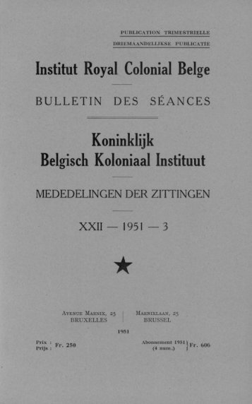 (1951) n°3 - Royal Academy for Overseas Sciences