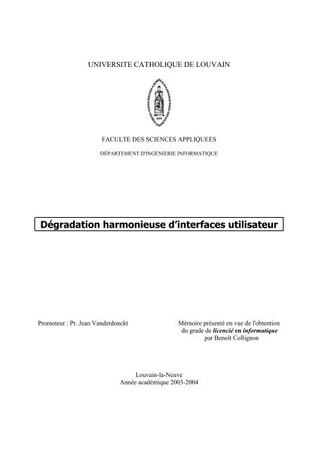 Dégradation harmonieuse d'interfaces utilisateur - UsiXML