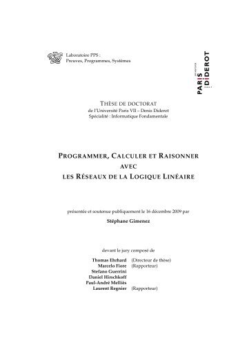 Thèse de doctorat de Stéphane Gimenez (Laboratoire PPS ...