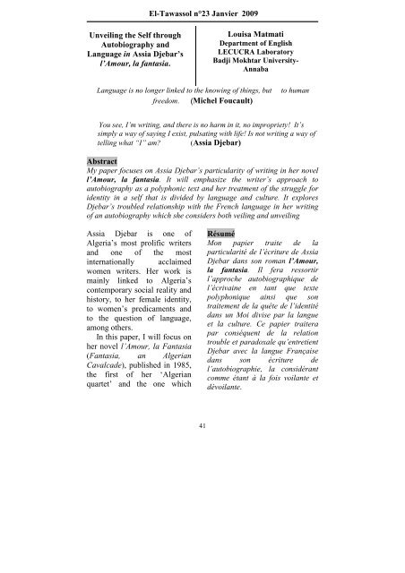 Grønthandler Automatisk Bagvaskelse article d louiza matmati 1ere page - Université BADJI MOKHTAR de ...