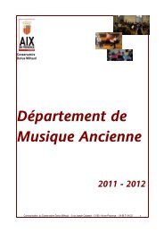 Plaquette Musique Ancienne - Aix-en-Provence