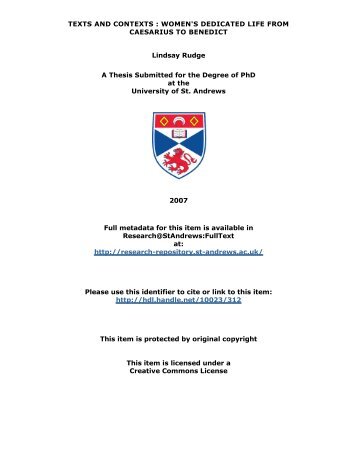 Lindsay Rudge PhD Thesis - University of St Andrews