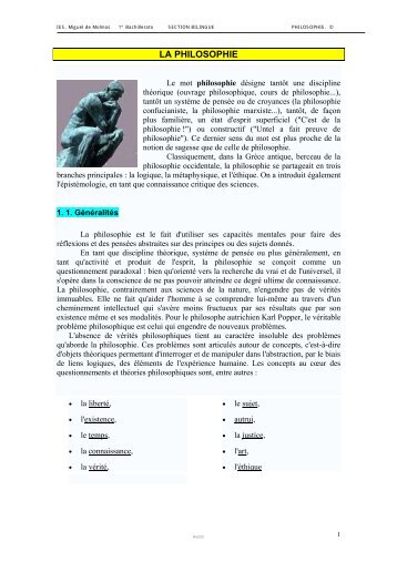 1. La philosophie - IES Miguel de Molinos