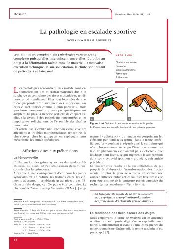 La pathologie en escalade sportive - Kinescalade.com